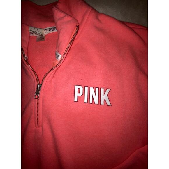 Vintage Victoria Secret PINK Quarterzip Varsity Pullover Sweatshirt Size Small - Picture 3 of 5